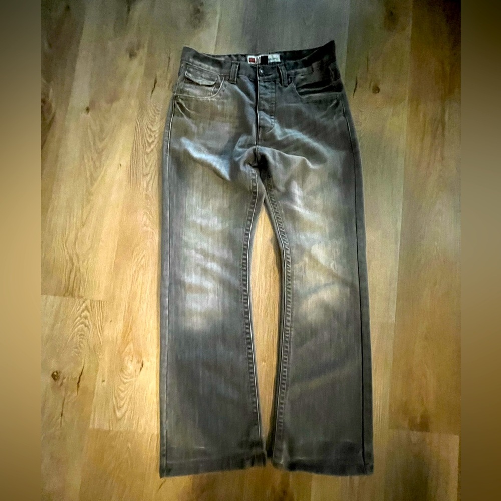 Grey washed real flared jeans